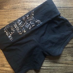 VS Pink Black Sequined Shorts